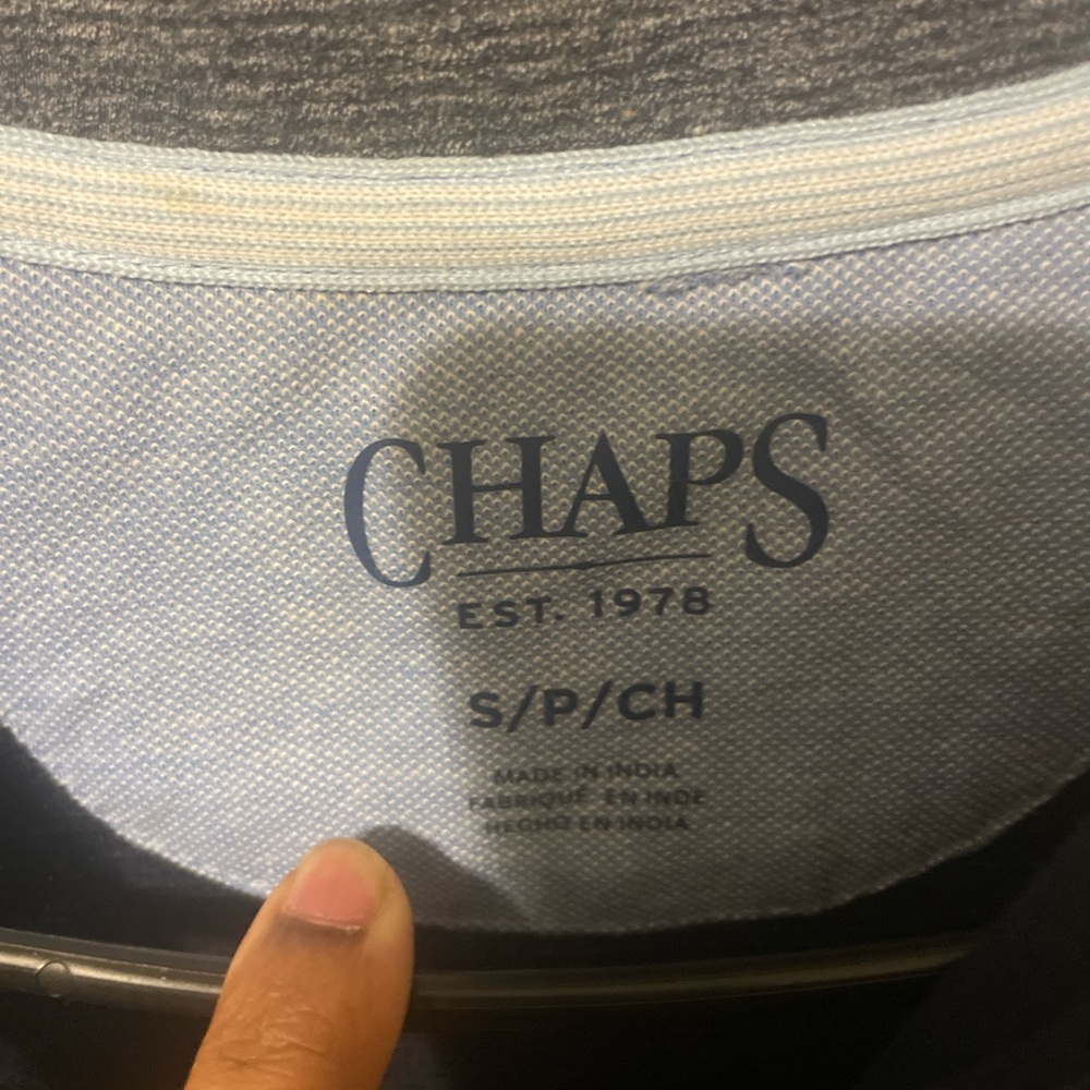 Chaps Navy and Gray Quarter-Zip Pullover